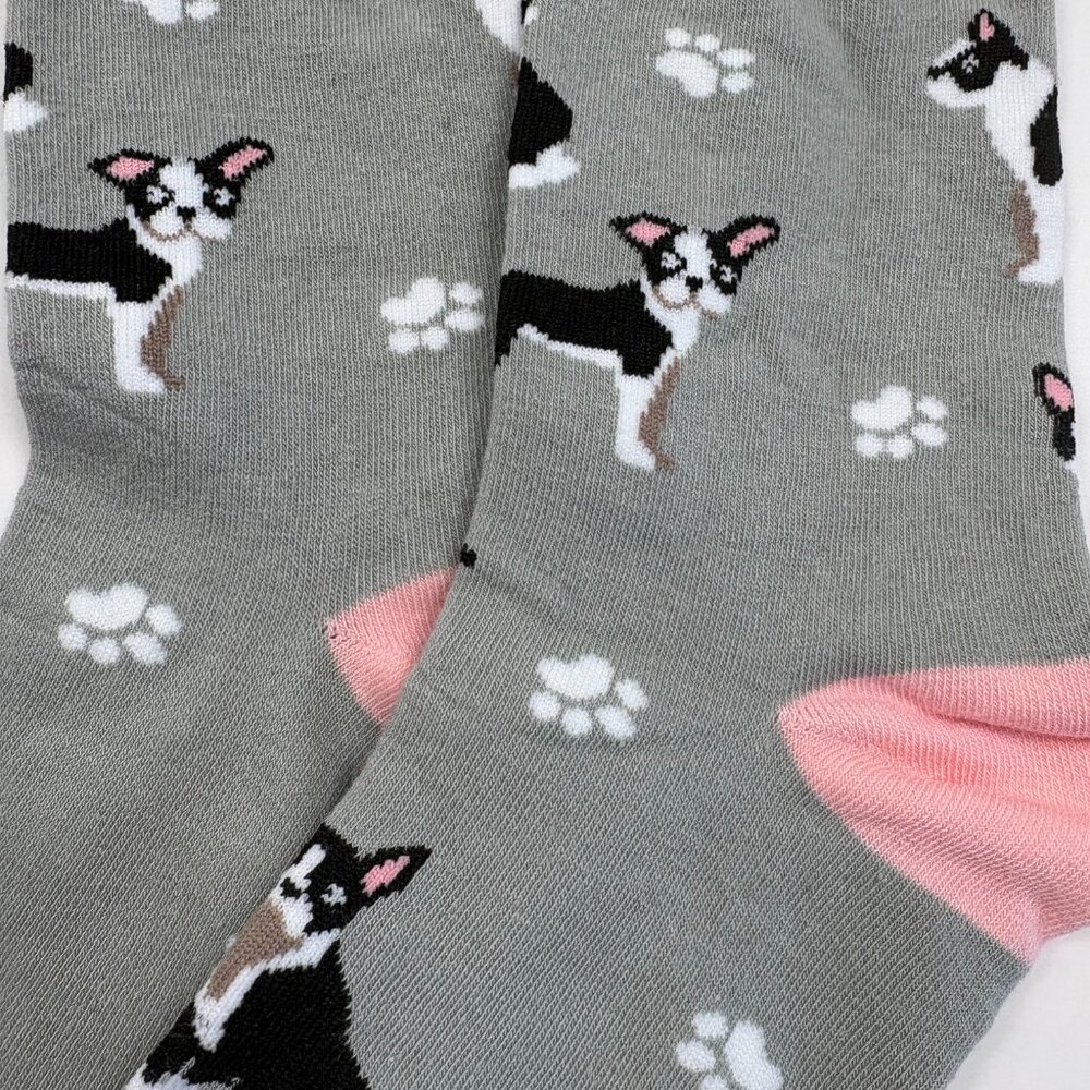 Women's 5 Pack Crew Socks Colorful French Bulldog Themed - OS - NWT - Picture 11 of 13